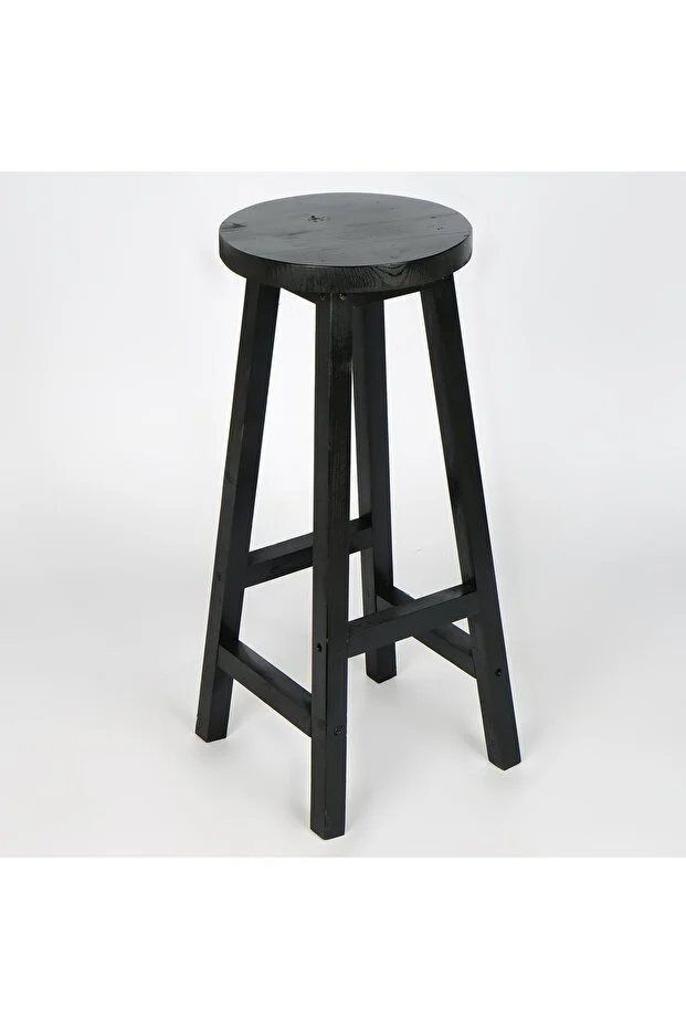 Bar Sandalyesi ,mutfak Sandalyesi Masif Tabure Yuvarlak Bar Taburesi Siyah